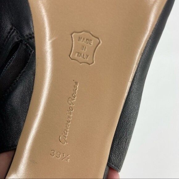 Gianvito Rossi Peep Toe Cut Out Heel Leather Ankle Booties Black 39.5 US 9.5 NEW - Picture 14 of 16